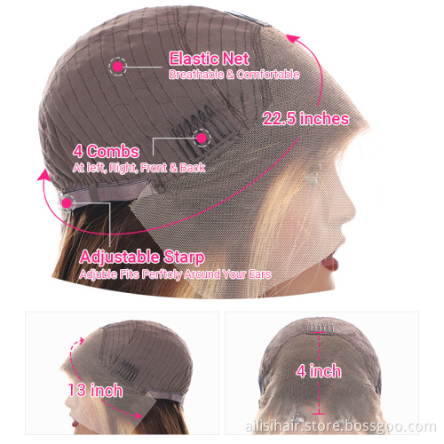 Best Quality HD Lace Front Raw Human Hair Wig Wholesale Vendor Silky Straight  Lace Frontal Wig For Black Women